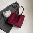 thumbnail image 4 of Bolso Mano Gamuza Sintética Hombro Holgado Sólido para Mujer El (Borgoña), 4 of 8