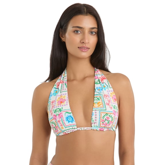 Jessica Simpson Women's Floral Bandeau Reversible Bikini Top, Sizes XS-2XL