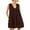 Brown, variant on Women U Neck Ruched Mini Dress Sleeveless Short Summer Party Dress with Side Pockets,Brown,M