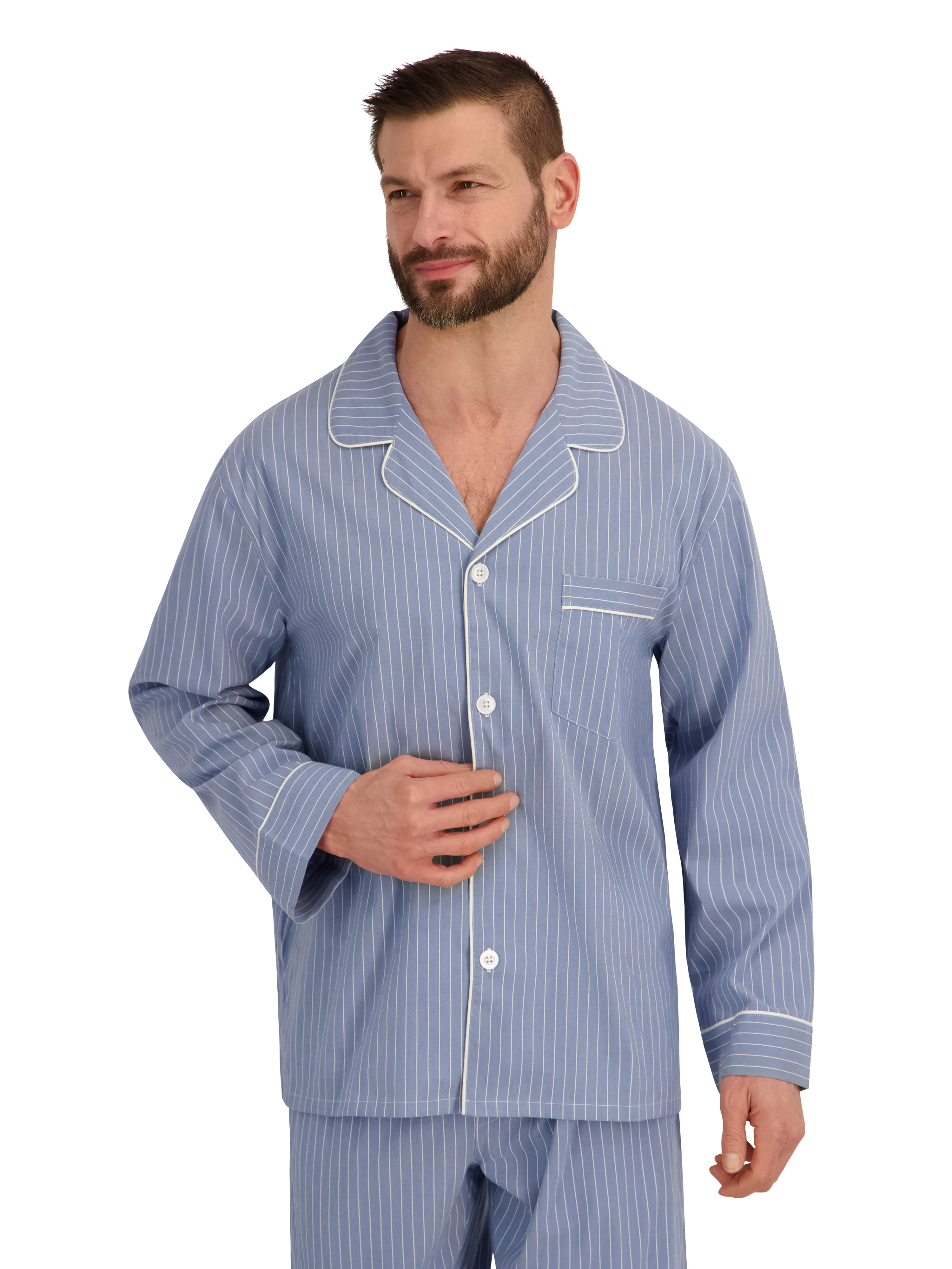 Hanes Men's Stretch Woven Pajama Set, 2-Piece, Sizes S-2XL