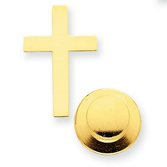 Primal Gold 14 Karat Yellow Gold Cross Tie Tac