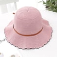 thumbnail image 5 of Fewfanhot Women Scalloped Wide Brim Straw Bucket Hat, UPF Sun Protection Foldable Beach Fisherman Hat with Fabric Ribbon Bow, 5 of 8