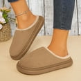 thumbnail image 2 of Suede Slippers for Women Casual Soft Sole Furry Lined House Slippers Winter Warm Indoor Slip on Shoes, 2 of 9