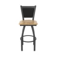 thumbnail image 5 of 870 Hadleigh 36" Swivel Bar Stool with Pewter Finish and Natural Oak Seat and Black Vinyl Back, 5 of 5