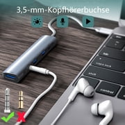 USB C Hub Ethernet Adapter, 5 in 1 Dock, USB-C Adapter mit USB-C PD 60W,3.5MM Audio,2 USB2.0,USB 3.0, für MacBook Pro/Air M1, iPad Pro/Air, Surface Pro 5- Docking Station