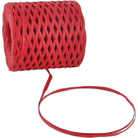 200M Raffia Paper Ribbon for Craft Packaging Accessories Indian Red 2~5mm 218.72 Yards(200m)/Roll Creation