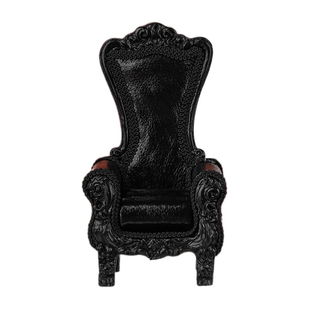 Sofá de casa de muñecas a escala 1:12, 12 puntos, con sillón para micropaisaje DIY. negro