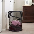 thumbnail image 3 of Household Essentials Pop-Up Mesh Laundry Hamper, Springform Steel Frame, Mesh Lining for Air Circulation, Large Capacity, Easy Set-Up, Compact Storage, Black, 3 of 4
