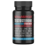 VitaManiak Testosterone Booster Extra Strength Men’s Health Supplement with Horny Goat Weed, 60 Capsules