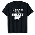thumbnail image 1 of AALJY Funny Vintage Smoke Brisket Id Risk it For the Brisket T-Shirt, 1 of 5