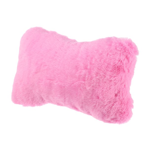 Furry Coche Asiento Cuello Almohadas Suaves Cálidos Coche Reposacabezas Almohadas Rosa