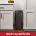 thumbnail image 5 of Rubbermaid Kitchen Trash Can, 12.2 Gallon Plastic Swing Lid Garbage Bin, Black, 5 of 8