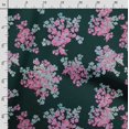 thumbnail image 3 of Soimoi Floral Print, Poly Taffeta Fabric, Decor Sewing Fabric by The Yard 56 Inch Wide, Decorative Fabric for Outdoor Upholstery, Umbrellas and Home Accents, Dark Green & Pink, 3 of 5