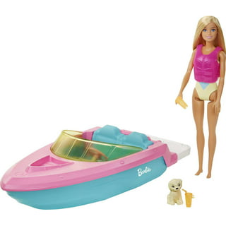 Barbie Doll and Accessories, 'Malibu' Travel Set with Puppy and 10+ Pieces  Including Working Suitcase