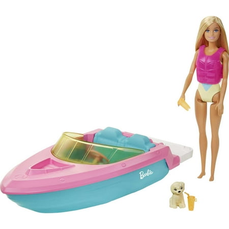 UPC: 0887961903560 | Barbie Doll and Boat Doll Playset with Puppy and Accessories