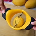 thumbnail image 5 of Rebanador de mango, divisor de mango grande, cortador de mango, herramienta para quitar huesos de mango (rebanador grande, amarillo), 5 of 5