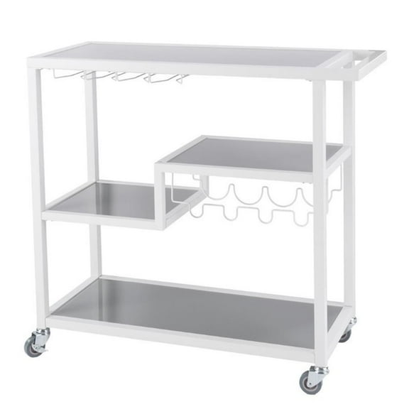 Kingfisher Lane Bar Cart in White