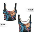 thumbnail image 6 of Rateoe Blue Dinosaur Print Womens' Sports Bras Scoop Neck Sports Vest- Padded U Back Seamless High Impact Support, 6 of 7
