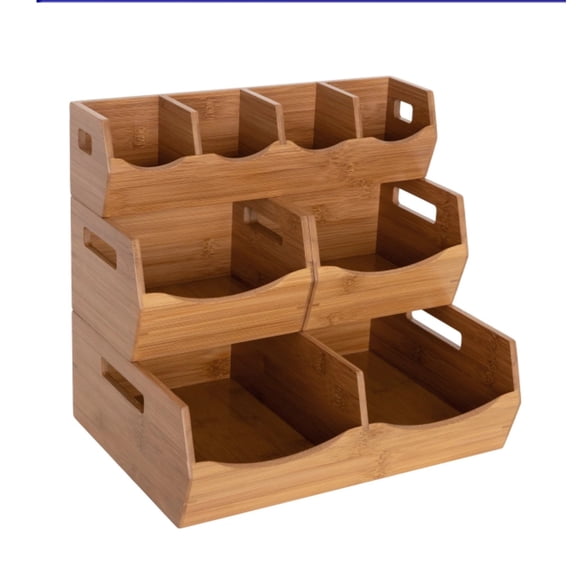 Bamboo Stackable Bin Organizer (4 Piece Set)