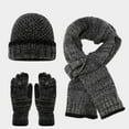 thumbnail image 7 of Bibifish Mens And Womens Hat Gloves Scarf Sets Winter Warm Knitted Beanies Hat Gloves And Scarves Cold Weather 3 Pc Hat Gloves Scarf Sets, 7 of 7