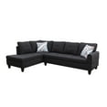 thumbnail image 4 of Hommoo L Shaped Couch Sofa Sectional Sofa, Linen Living Room Furniture Set, 4-Seat Couches and Sofa for Home, Apartment, Dorm, 16'' Back Height, Black Grey(No Ottomans), 4 of 5
