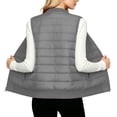 thumbnail image 4 of ClodeEU Women's Round Neck Zip Up Quilted Vest,Sleeveless Lightweight Casual Gilet with Pockets ,Women's S-XXL, 4 of 9