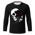 thumbnail image 4 of White T Shirts for Men Mens Solid Color Casual Plus Size Partial Print Long Sleeve T Shirt Mens Long Sleeve Layering Compression Shirt Tee Warm And Tote Outdoor Short Loose Lady Black L, 4 of 5