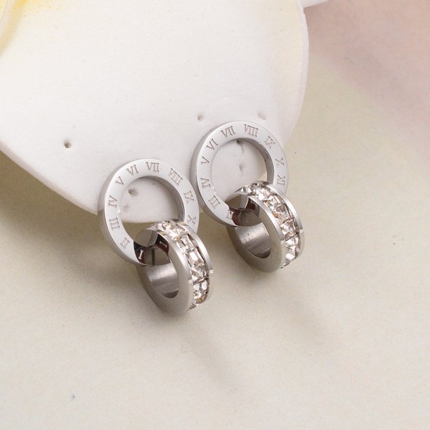 Pendientes De Tuerca De Circonita Cúbica De Acero Inoxidable De 18 Quilates Para Mujeres No Tarnish Hipoalergénico Accesorios De Moda Joyería