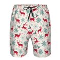 thumbnail image 3 of Balery Vintage Christmas Reindeer Traje de Baño Estilo Hawaiano para Hombre, Shorts de Secado Rápido con Bolsillos-Small, 3 of 6