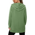 thumbnail image 5 of Womens Side Slit Long Length Hoodies, Long Sleeve Pullover for Women Fall Fashion Loose Fit Solid Color Drawstring Hooded Sweatshirts with Pockets, 5 of 6