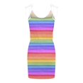 thumbnail image 5 of Vestido sexy con hombros descubiertos y estampado de rayas con cuello en V informal con cintura de tirantes de verano para mujer Pompotops ghjkhdj7080, 5 of 5