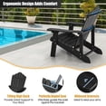 thumbnail image 3 of Canddidliike Folding Adirondack Chair, Weather Resistant HIPS Outdoor Adirondack Chair with Cup Holder-Black, Heavy All-Weather Comfortable Set Poolside Backyard, 3 of 8