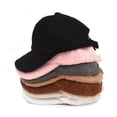 thumbnail image 2 of Gorra de béisbol para mujer, de terciopelo de cordero, para otoño e invierno, de color liso, cálida, para parejas, 2 of 6