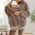 thumbnail image 6 of Taqqpue Women's Fleece Jacket with Baby Carrier Pocket, Warm Maternity Coat for Mom, Zip up 2-in-1 Baby Wearing Outerwear, 6 of 9