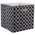thumbnail image 1 of Design Imports CAMZ37904 Cube de Rangement Carré en Polyester à Treillis 13 x 13 x 13 Po, Noir, 1 of 2
