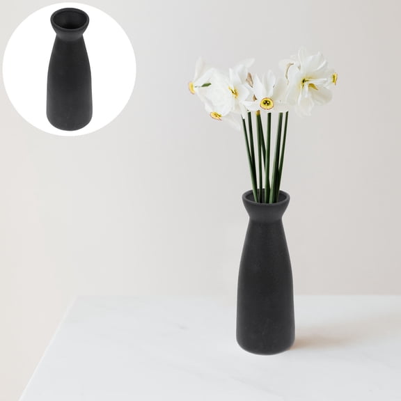 DECORNIJIA Home Vase Decor Ceramic Black 1Pack