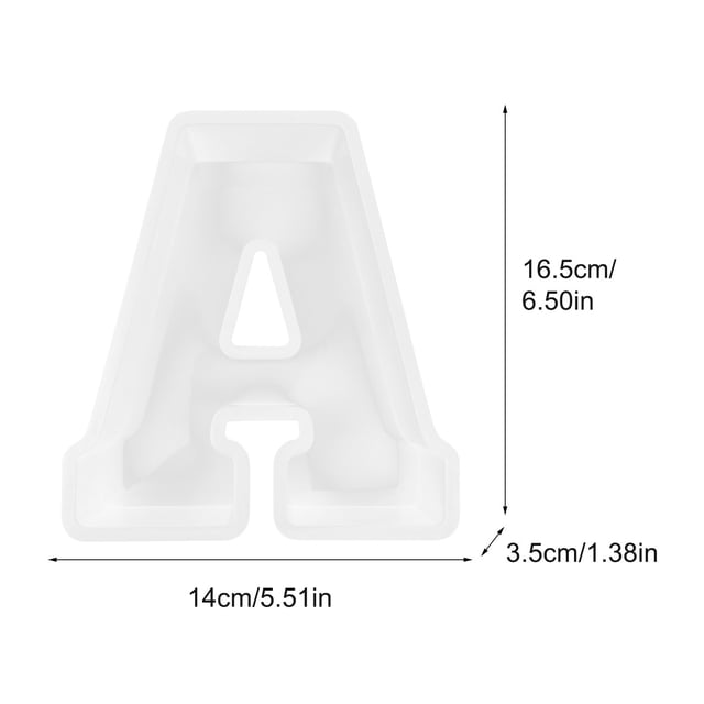 yulier Large Letter Molds, 6.5 Inch Alphabet Epoxy Resin Mould, 3D Silicone Letter Molds for Making Cake, Party Decor, DIY Crafts