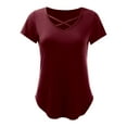 thumbnail image 5 of Women's Casual Solid Color V Neck Regular T Shirt Top Ideal for Everyday Use and Versatile Outfits, 5 of 5