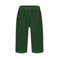 thumbnail image 5 of yillto Capris Pant for Womens Straight Leg Loose Dressy Pants Elastic Waist Casual Capri Trousers with Pocket, 5 of 6