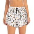 thumbnail image 4 of Lsque Outdoor Living Printed Women's Running Shorts with Liner Pockets,Elastic Quick Dry Workout Athletic Gym Yoga Shorts,Womens High Waist Shorts-Large, 4 of 9
