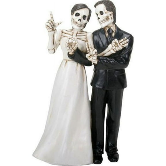 YTC Summit International Love Never Dies Skeleton Wedding Couple Bride and Groom Figurine Decoration New