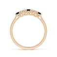 thumbnail image 2 of ANGARA Natural Half Eternity Five Stone Sapphire and Diamond Wedding Band in 14K Rose Gold for Women (Size-2.8mm) | September Birthstone, Anniversary, Jewelry Gift for Women | Natural Sapphire Ring, 2 of 12