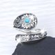 thumbnail image 4 of Anillo de cuchara de plata 925, anillos vintage de turquesa, tamaño ajustable, anillo de compromiso inspirador., 4 of 9
