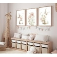 thumbnail image 3 of Hieng Pink Girl Nursery Bunny Canvas Wall Art Cute Rabbit Wildflowers Painting Pictures Wall Decor Botanical watercolor Flower Poster printing artwork, 3 of 5