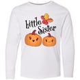thumbnail image 3 of Inktastic Little Sister Pumpkins with Fall Leaves Long Sleeve Youth T-Shirt, 3 of 5