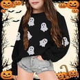 thumbnail image 2 of VOUZZA Boys Halloween Hoodie Ghost Graphic Long Sleeve Loose Pullover Top with Pocket, 2 of 4