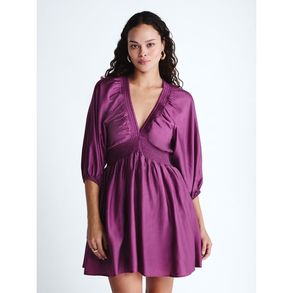 Scoop Women's and Women's Plus Mini Raglan Dress, Sizes XS-4X