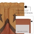 thumbnail image 2 of VHC Brands Stratton Primitive Star Layered Valance 20x60 Country Curtain, Tan, 2 of 5
