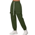 thumbnail image 1 of Women's Cargo Sweatpants Athletic Joggers 4 Pockets Sporty Pants Pink XXL, 1 of 4