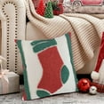 thumbnail image 4 of xihome Funda de cojn bordada con rbol de Navidad y campanas, 45x45 cm, 100% polister. Decoracin navideña para sof o cama en la sala de estar., 4 of 6